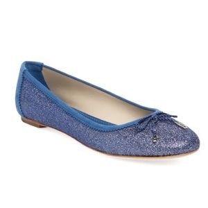 Ferragamo Enea blue glitter sparkle flats 7